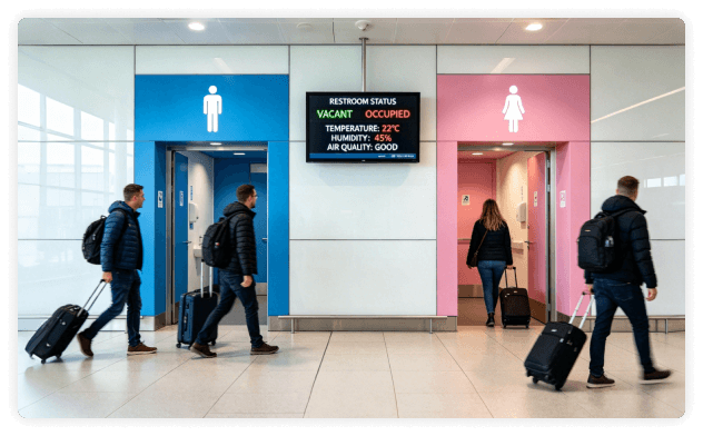Smart restroom at an Indian international airport