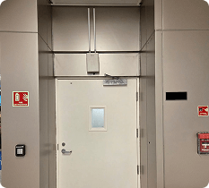 UG67 gateway installed in an airport ceiling