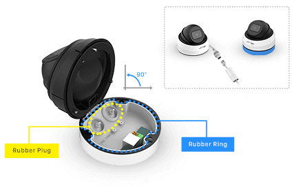 Integrated Junction Box,AI Weather-proof Mini Dome Network Camera