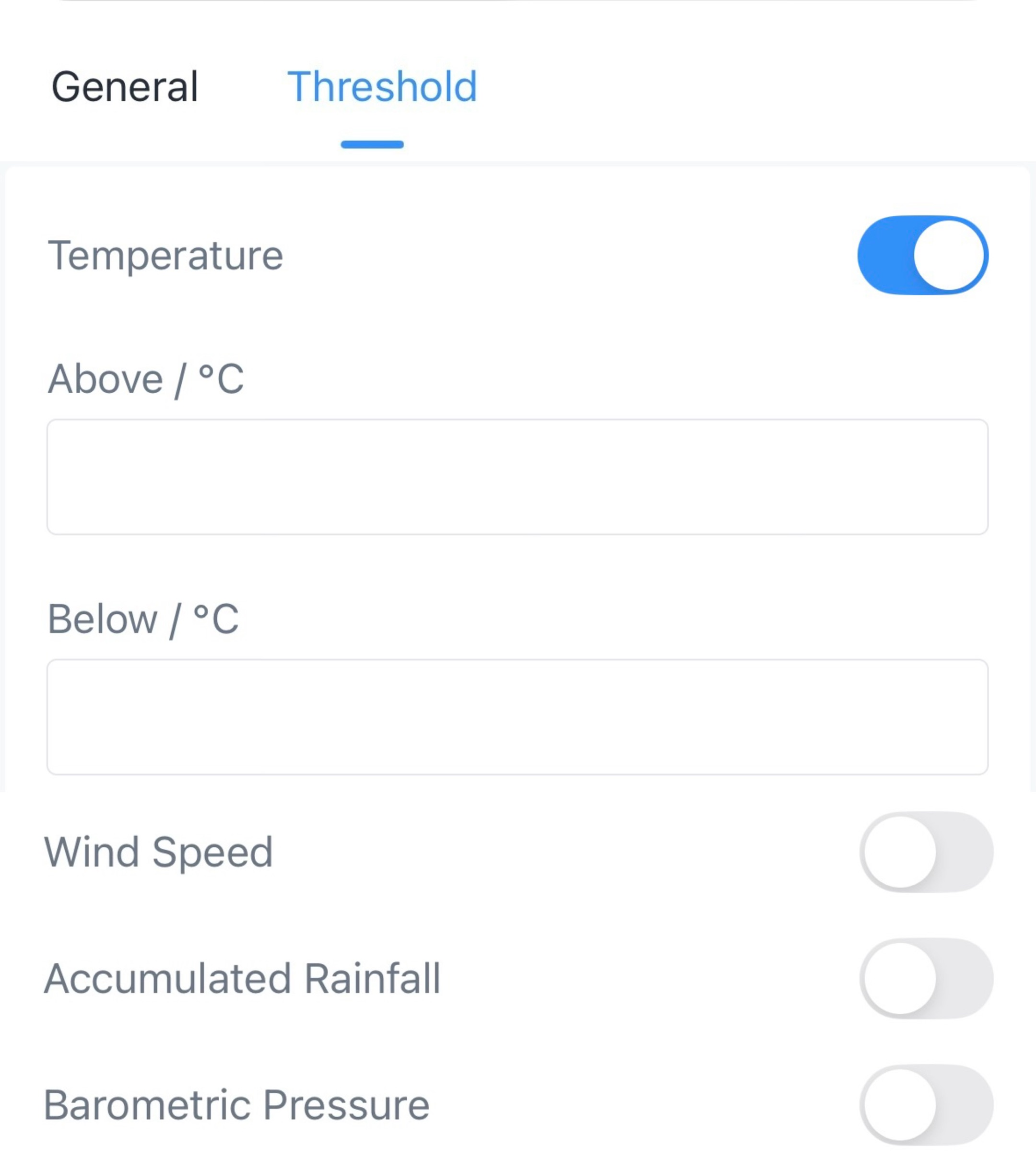 Threshold Settings