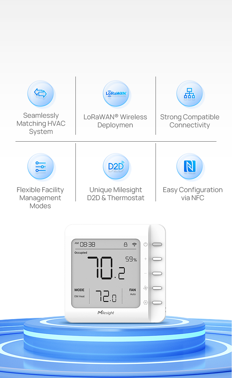 Smart Thermostat | LoRaWAN® Thermostat for HVAC Controls | Milesight