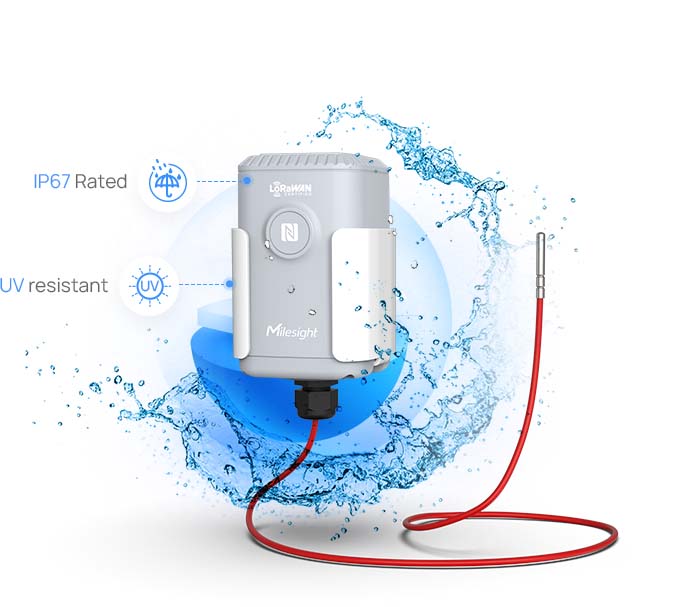em500 pt100 platinum temperature sensor water and uv resistance