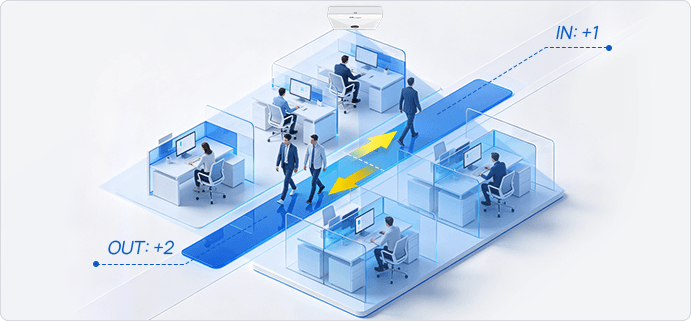ai workplace occupancy sensor line crossing counting