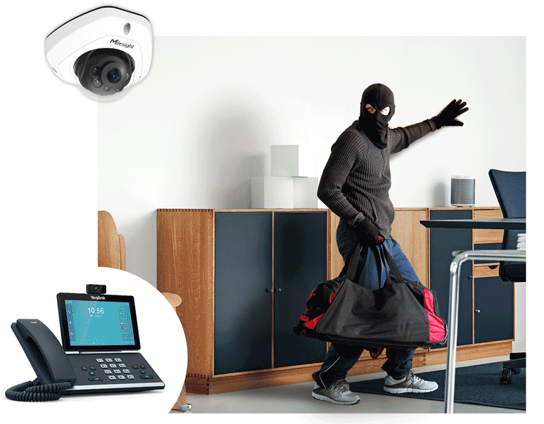 Milesight Network Camera with SIP can make calls when an alarm is triggered.