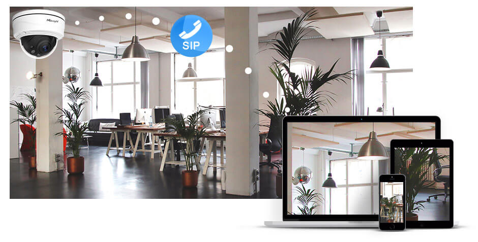 monitoring Milesight SIP Network Camera enables monitoring anytime and anywhere