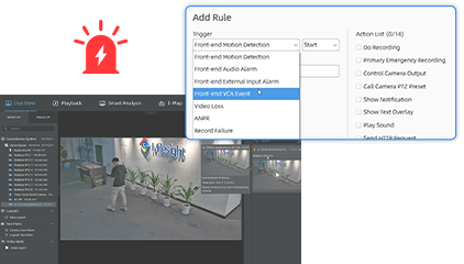 video manage5 Smart event comnfiguration of Milesight VMS Enterprise