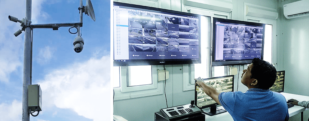 3 H.265+ PoE Speed Dome Network Camera and central management system in the Jacksons International Airport.