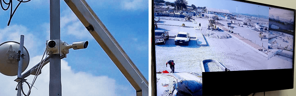 6 H.265+ Motorized Pro Bullet Network Camera and Central management system in the Jacksons International Airport.