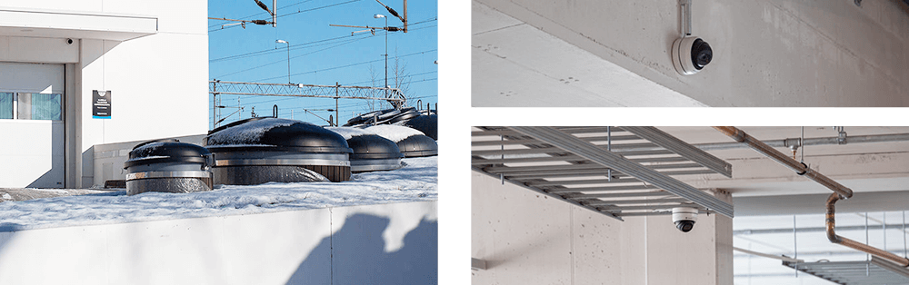 solution Milesight Camera secures yard area and bibycle parking area of Asunto Oy Oulun Asemantorni I Apartment