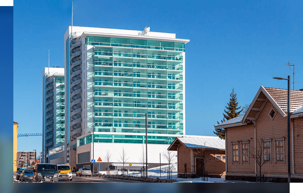 title Milesight Video Surveillance Solution guarantees residences property security in Asunto Oy Oulun Asemantorni I Apartment