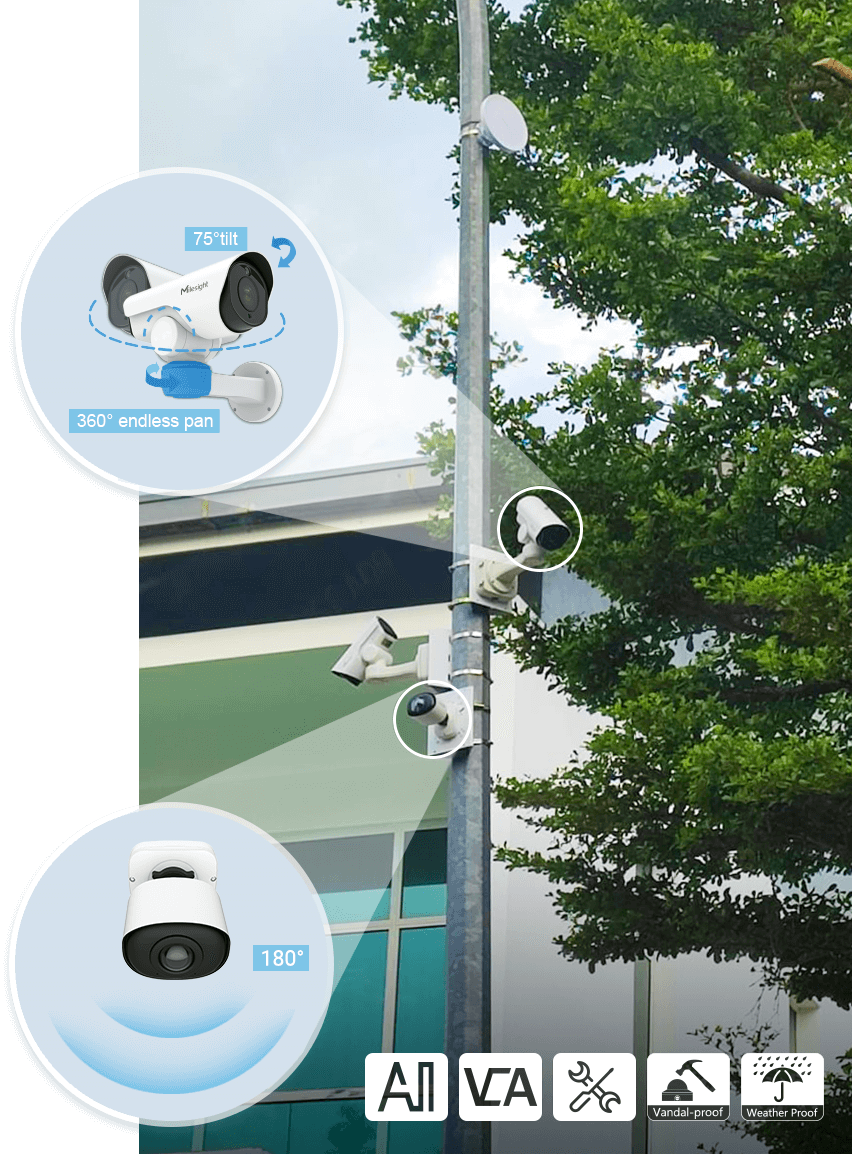 Milesight AI PTZ bullet, Panoramic bullet