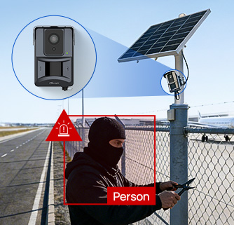 4g solar powered perimeter sensing camera pc