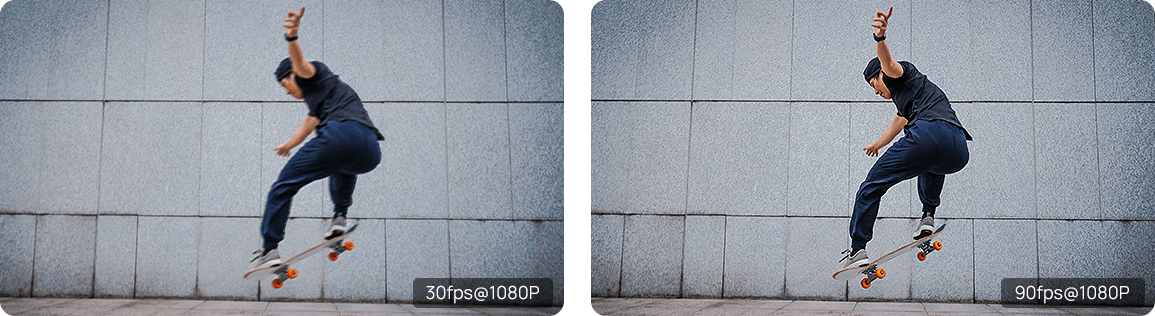 קצב פריימים גבוה של 90fps קצב פריימים גבוה של 90fps
