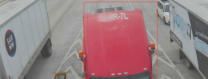 solution truck Special roof code detected by a Milesight camera