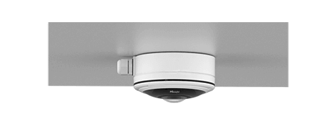 fisheye camera with junction box on the wall