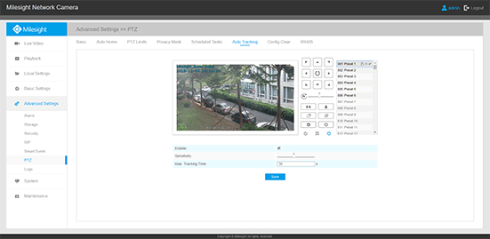 4 PTZ Auto Tracking Settings