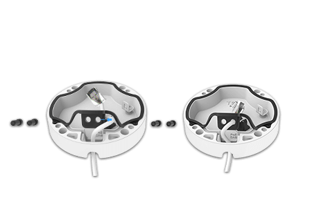 15 put cables through base and rubber plug