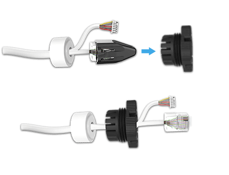 6 ethernet cable, piercing cap and rubber ring